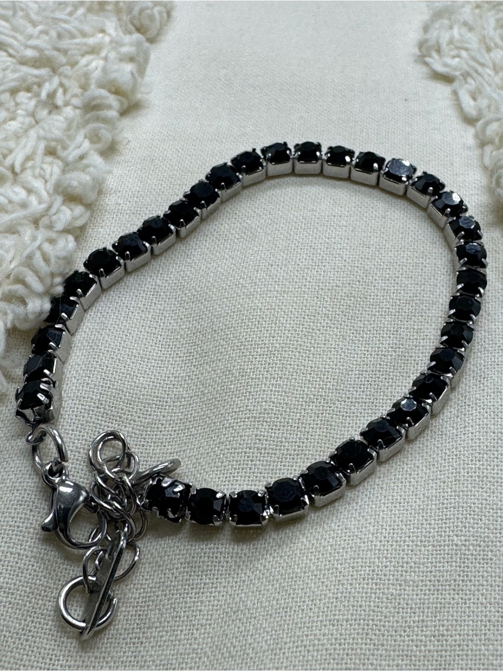 Stainless Steel Black CZ Tennis Bracelet